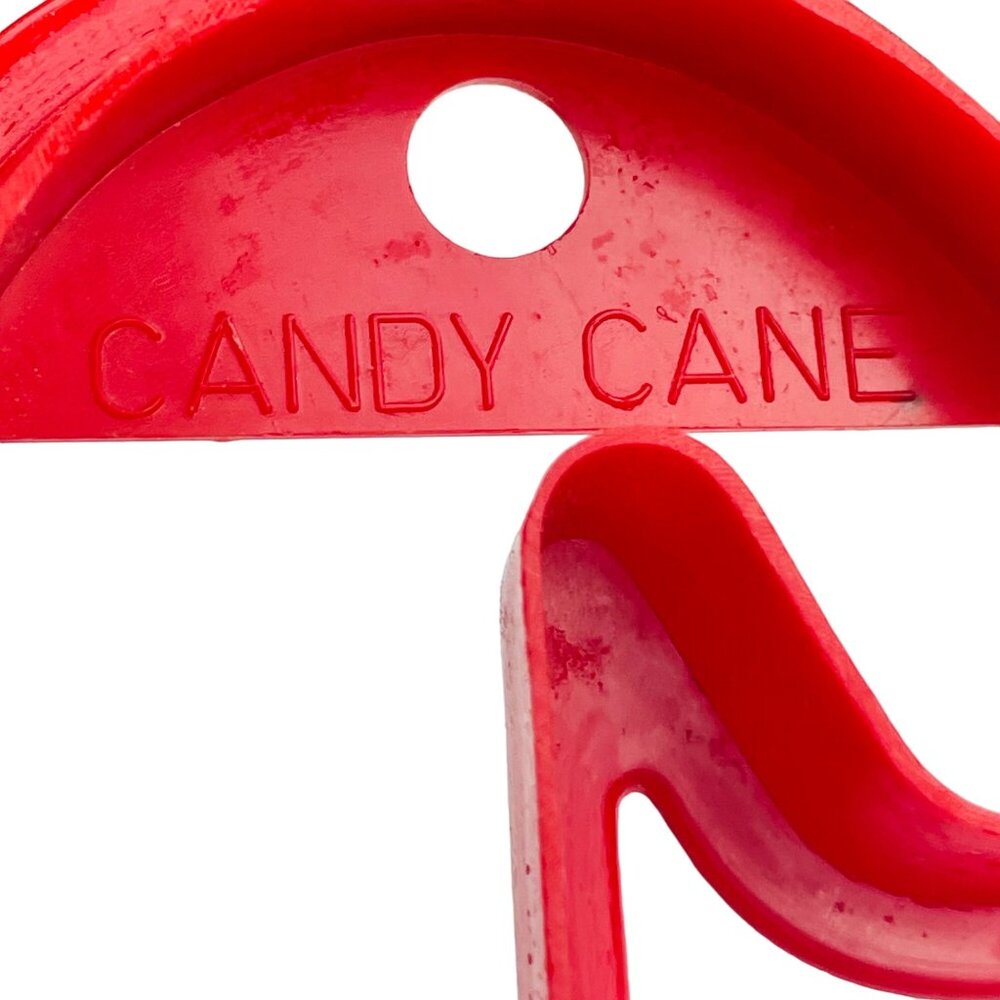 Candy Cane Shaped Cookie Cutter - Red Plastic 4 Inch- Fun & Festive Baking Tool - Picture 2 of 4